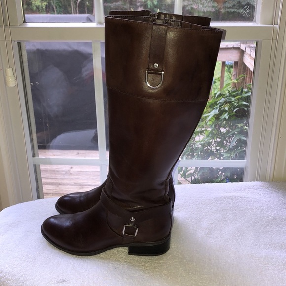 Lauren (Ralph Lauren) Brown Leather riding Boots - Picture 1 of 10